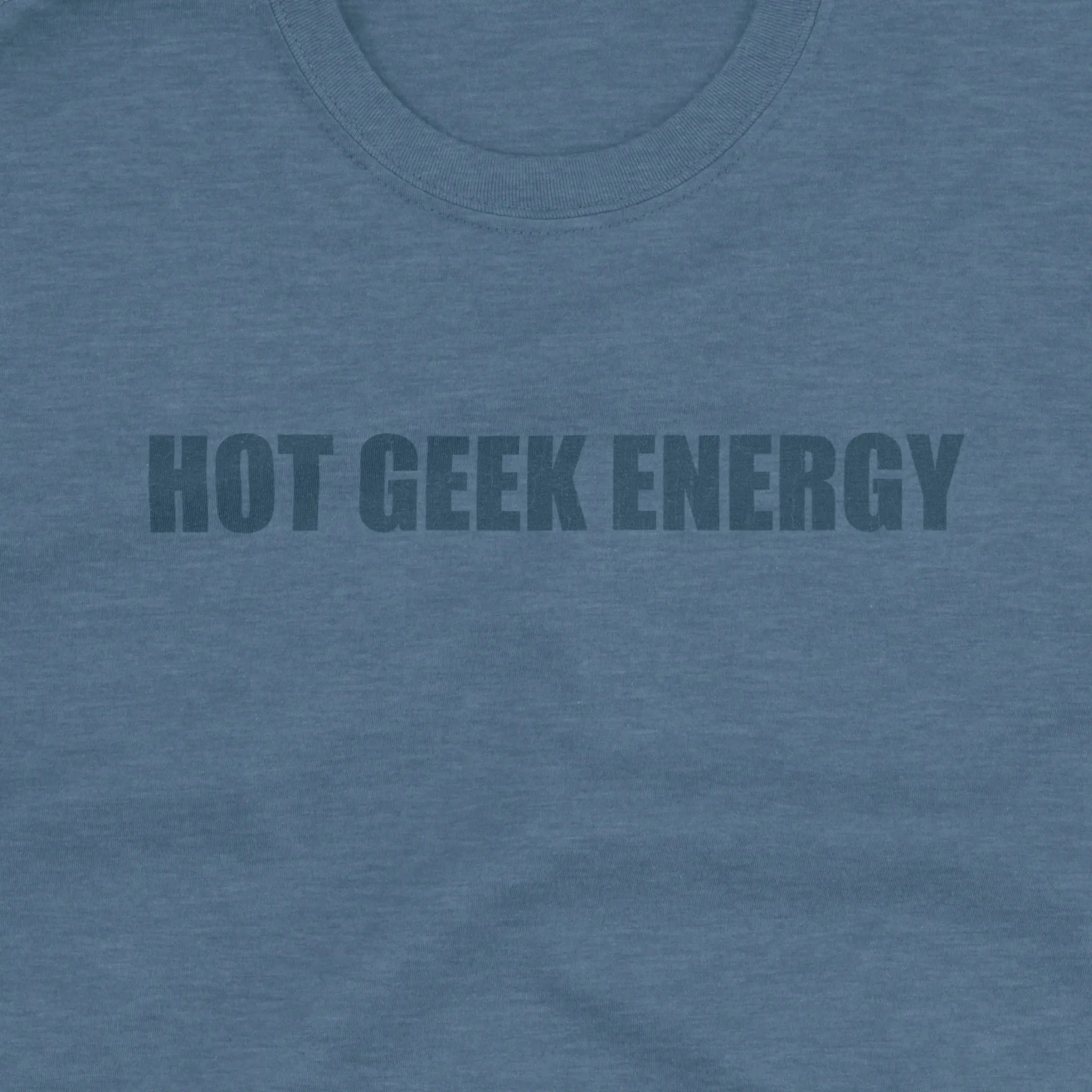 Hot Geek Energy - Heathered Tee T-Shirt in Heather Indigo by Bourbon & Branch. Retro shirt, queer fashion, arcade, comic-con