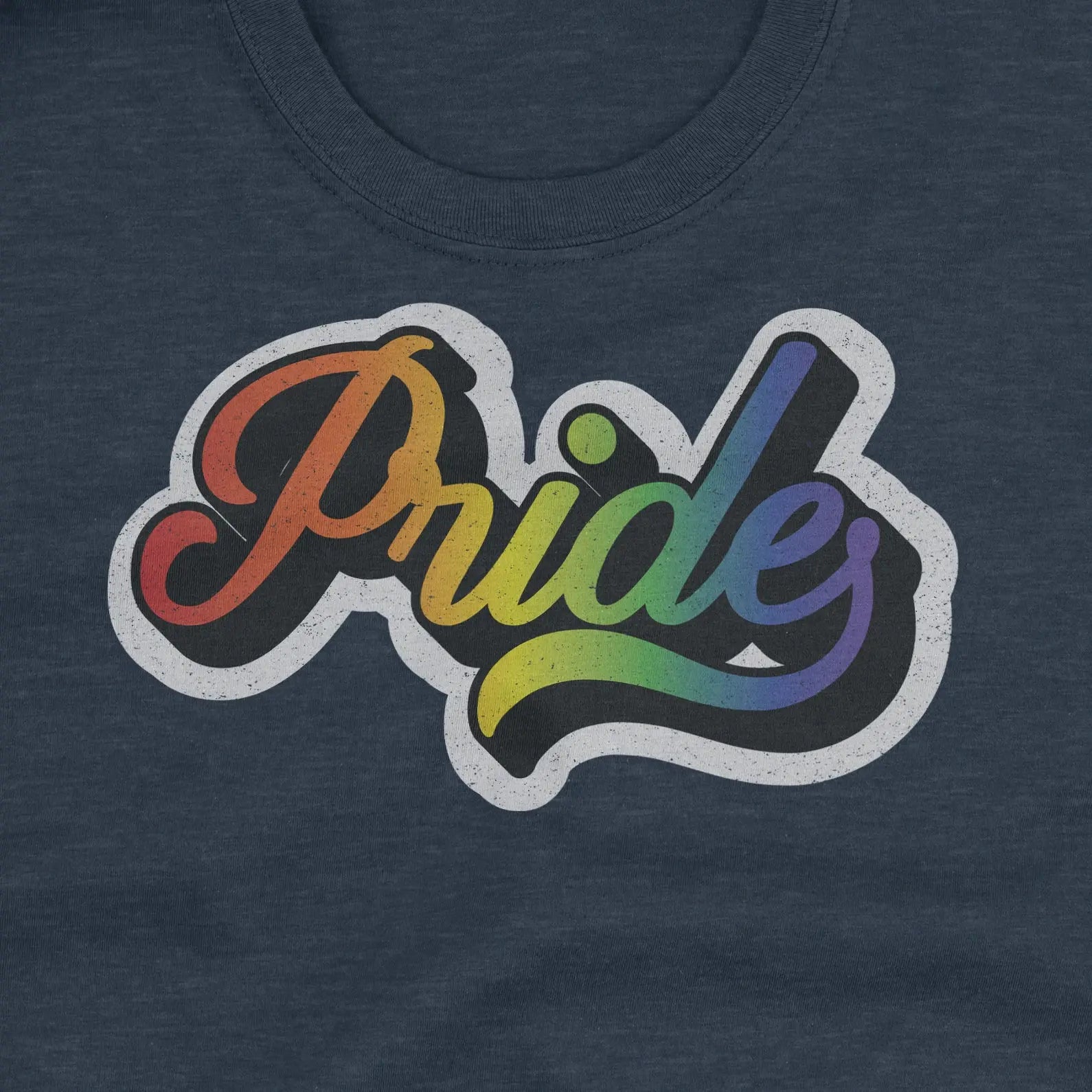 Classic Pride Heathered Tee T-Shirt in XS by Bourbon & Branch. Retro shirt, queer fashion, Casual LGBTQ Tops, Fun Pride Clothing
