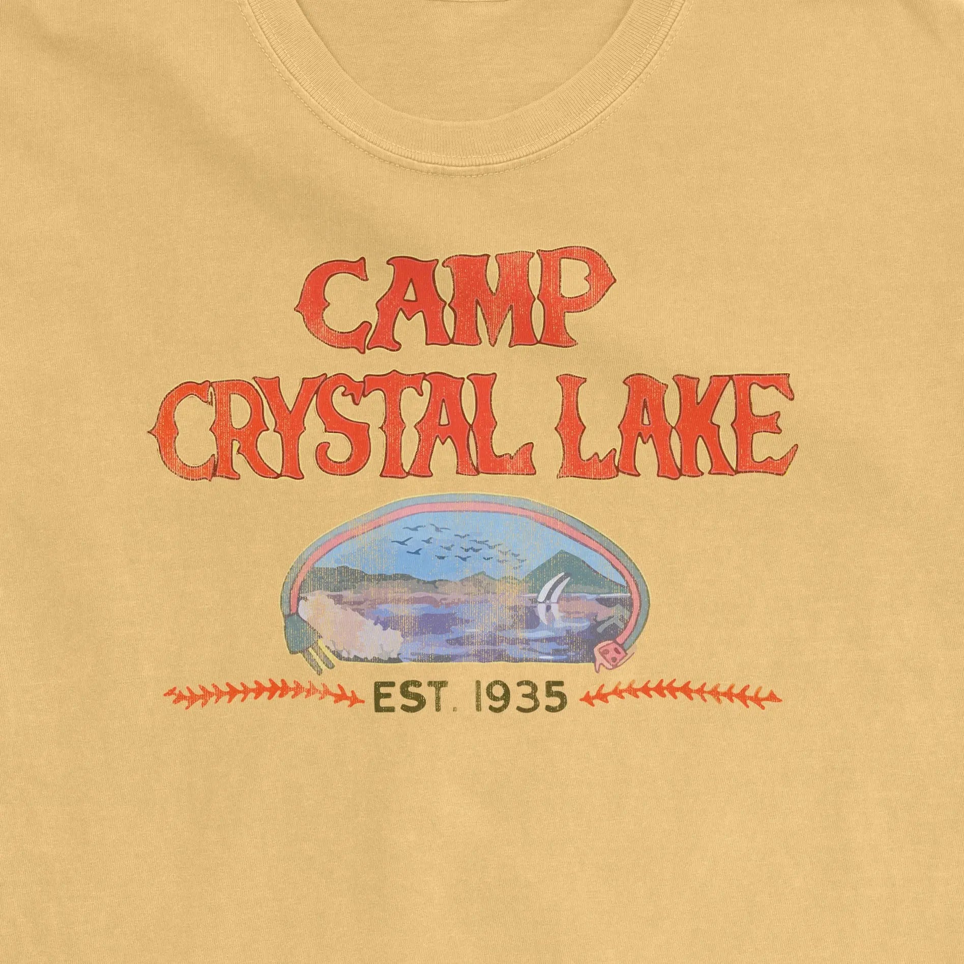 Printify Camp Crystal Lake Souvenir Premium Tee Citrus 2XL Premium