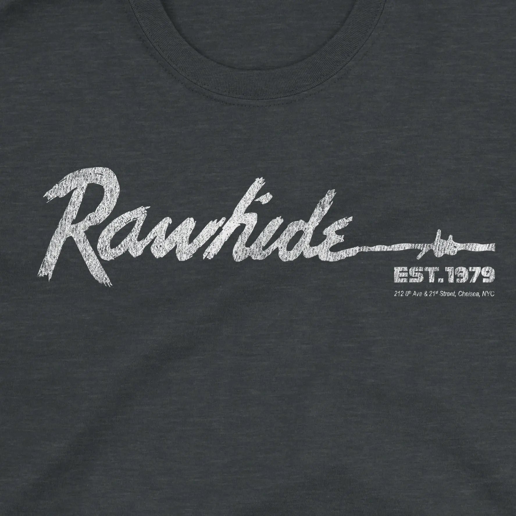 Rawhide Heathered Tee T-Shirt in Dark Heather Grey by Bourbon & Branch. Retro shirt, queer fashion, 70s, 80s